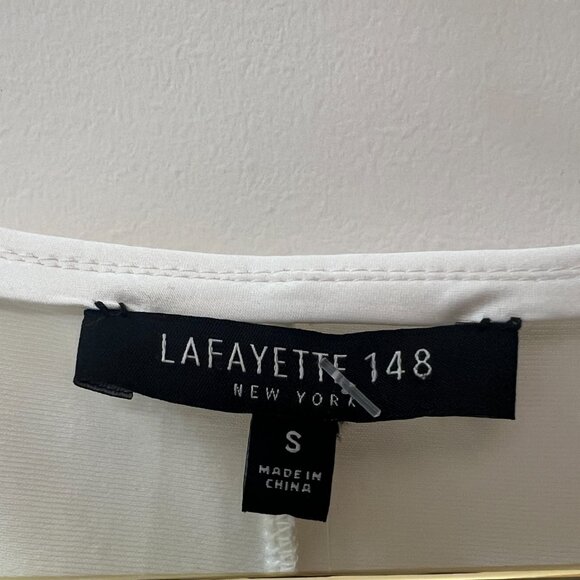 NWT LAFAYETTE 148 NEW YORK- NEW Sequin Stretch Tank Top-White/Cloud-Size Small - Picture 10 of 15